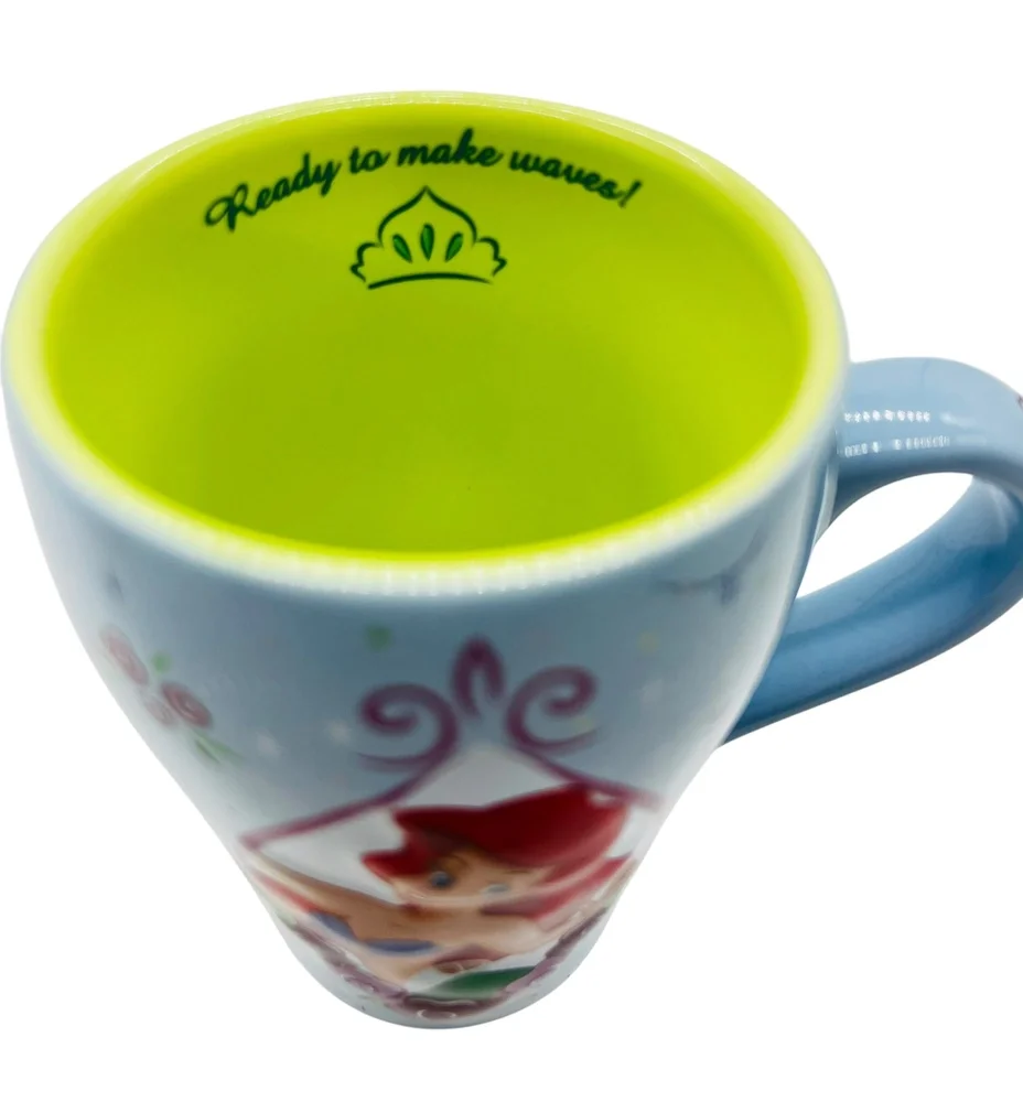 Disney The‎ Little Mermaid Coffee Tea Cup Mug Blue Purple Microwavable Floral
